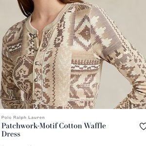 Ralph Lauren Patchwork Motif Cotton Waffle Dress